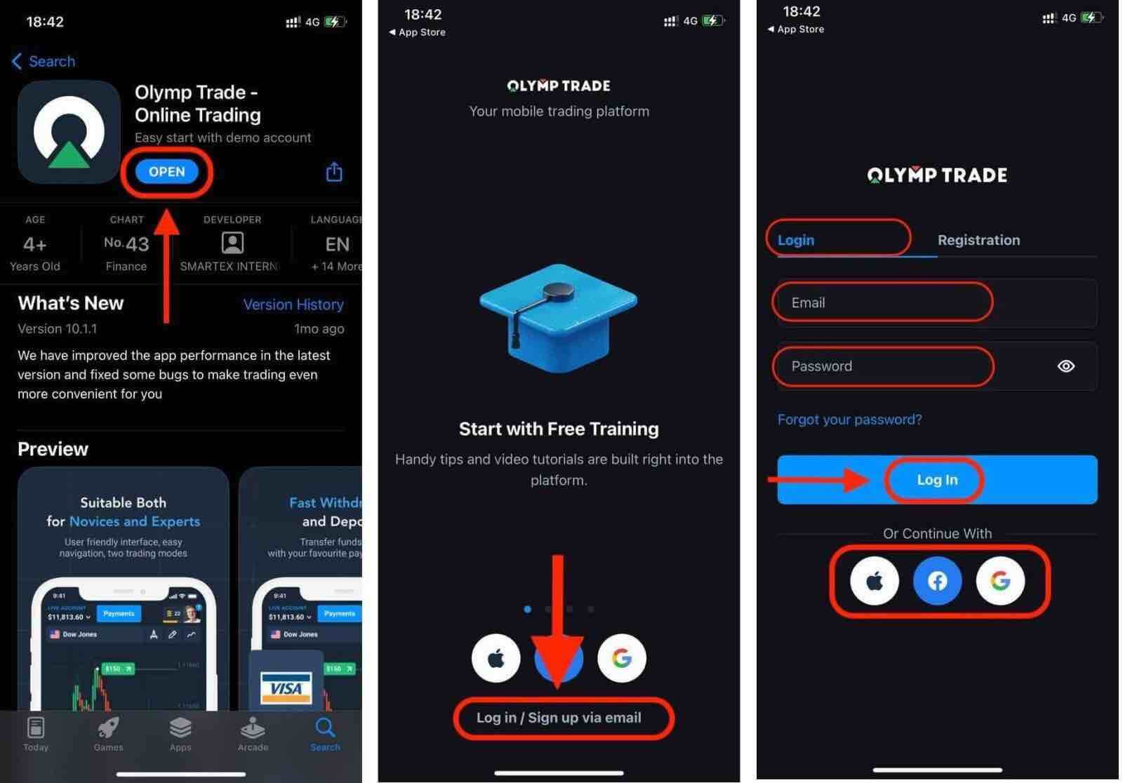 نحوه ورود به Olymptrade نحوه ورود به Olymptrade